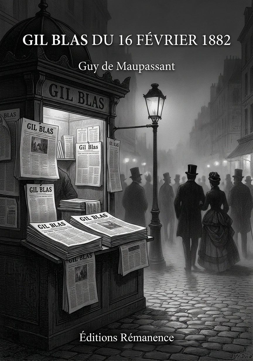 Livre Gil Blas du 16 février 1882 par Guy de Maupassant - Couverture - Editions Remanence