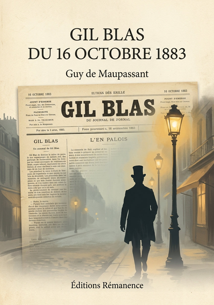 Livre Gil Blas du 16 octobre 1883 par Guy de Maupassant - Couverture - Editions Remanence