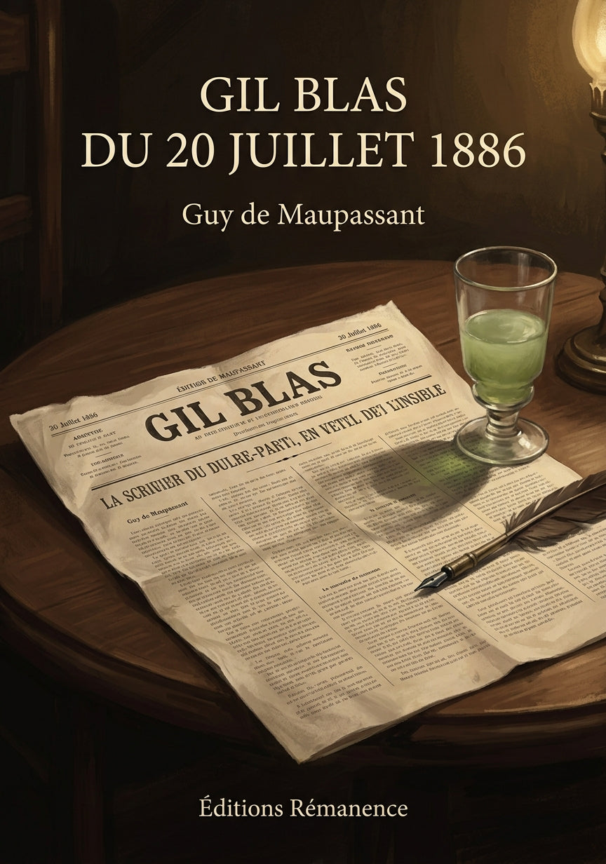 Livre Gil Blas du 20 juillet 1886 par Guy de Maupassant - Couverture - Editions Remanence