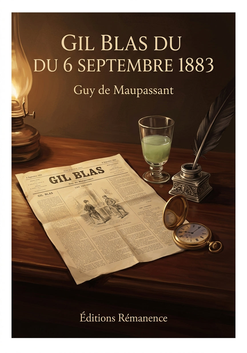 Livre Gil Blas du 6 septembre 1883 par Guy de Maupassant - Couverture - Editions Remanence