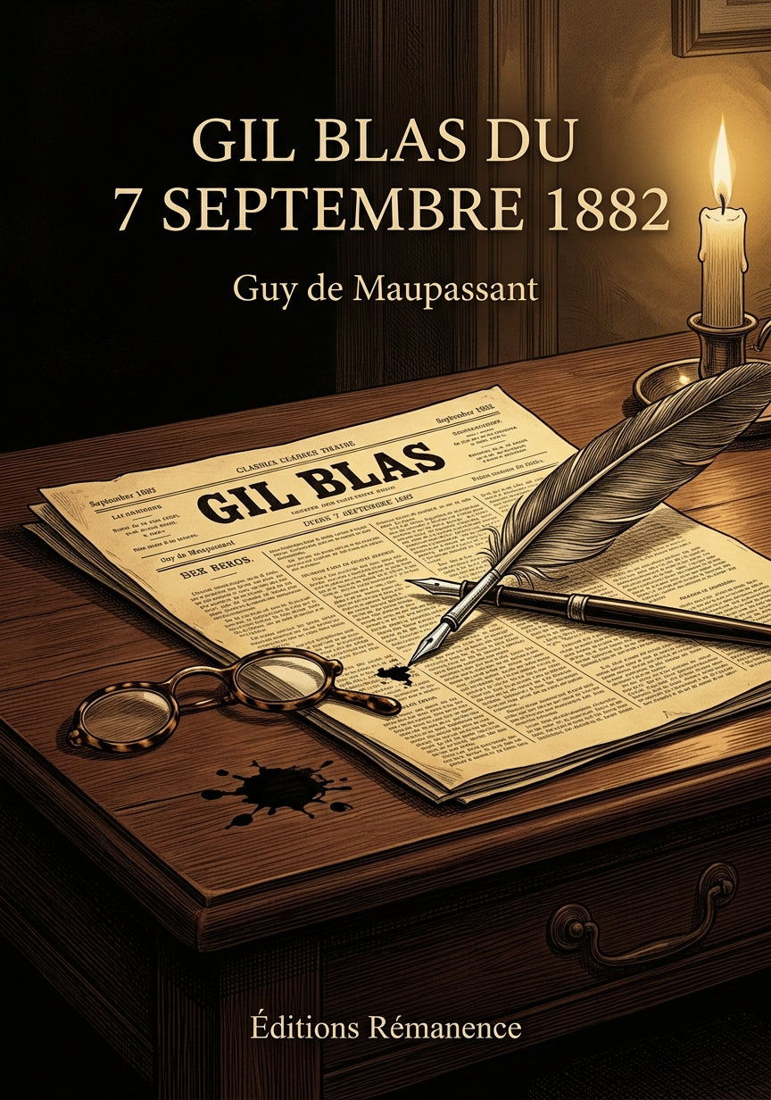 Livre Gil Blas du 7 septembre 1882 par Guy de Maupassant - Couverture - Editions Remanence
