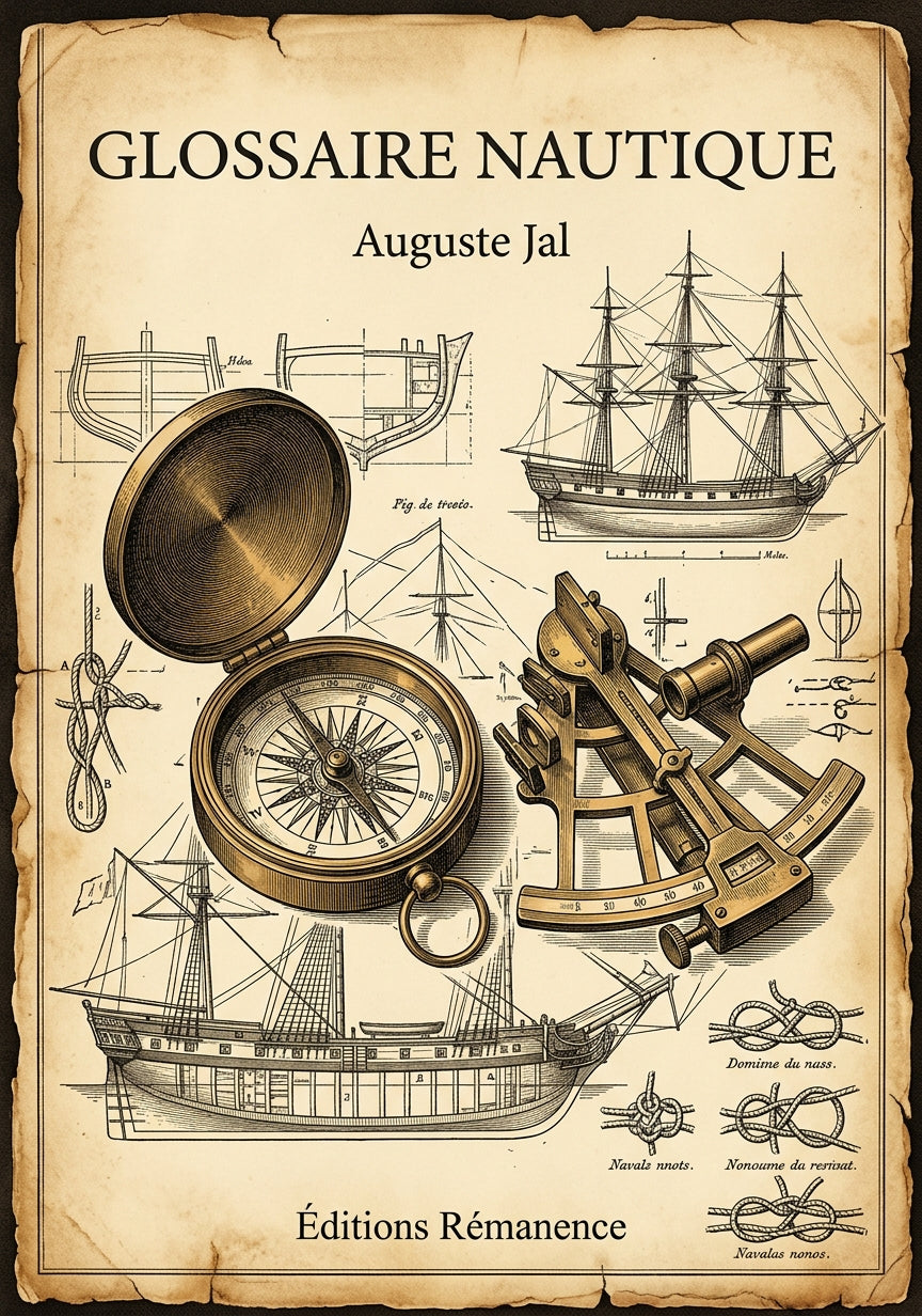Livre Glossaire nautique par Auguste Jal - Couverture - Editions Remanence