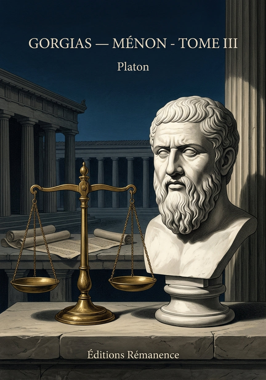 Livre Gorgias — Ménon - Tome III par Platon - Couverture - Editions Remanence
