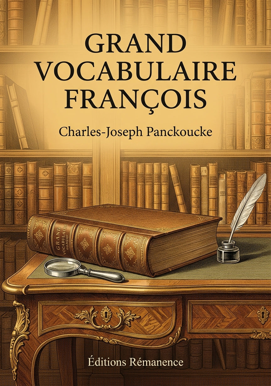 Livre Grand vocabulaire françois par Charles-Joseph Panckoucke - Couverture - Editions Remanence