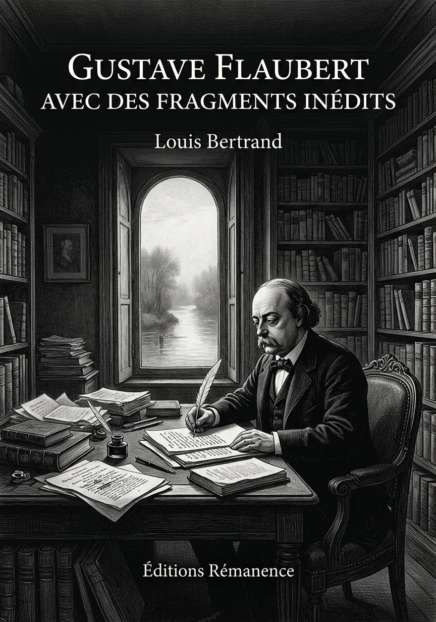 Livre Gustave Flaubert avec des fragments inédits par Louis Bertrand - Couverture - Editions Remanence