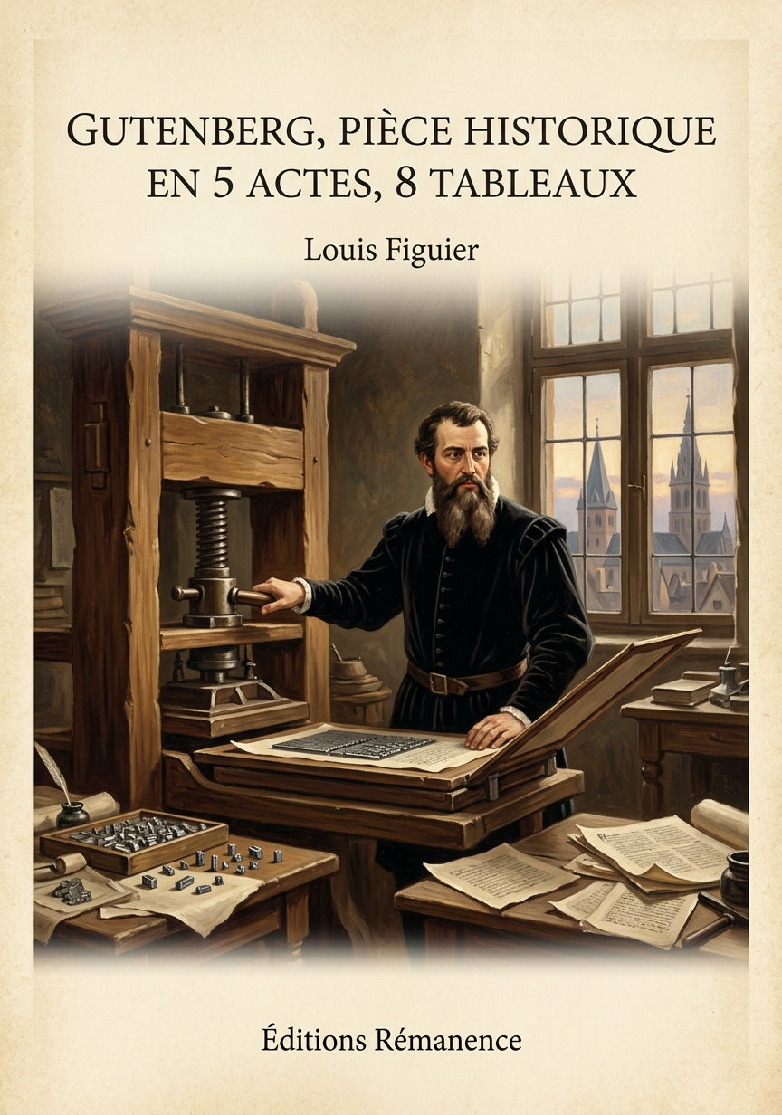Gutenberg, pièce historique en 5 actes, 8 tableaux - Louis Figuier (Couverture)
