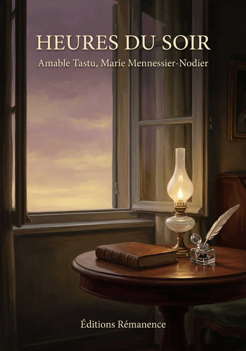 Livre Heures du soir par Amable Tastu, Marie Mennessier-Nodier - Couverture - Editions Remanence
