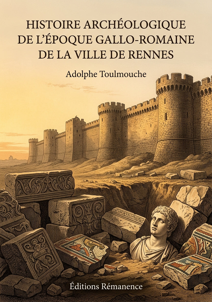 Livre Histoire archéologique de l’époque gallo-romaine de la ville de Rennes par Adolphe Toulmouche - Couverture - Editions Remanence