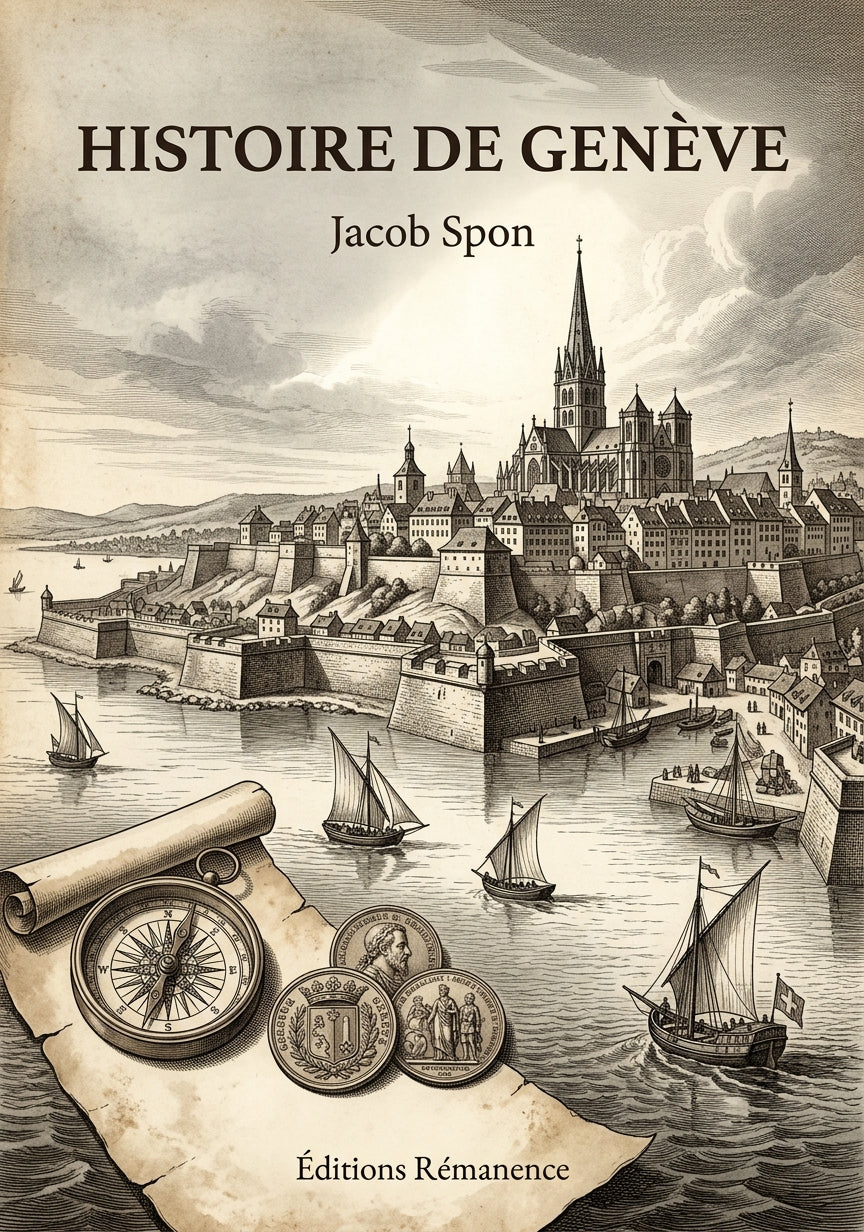 Livre Histoire de Genève par Jacob Spon - Couverture - Editions Remanence