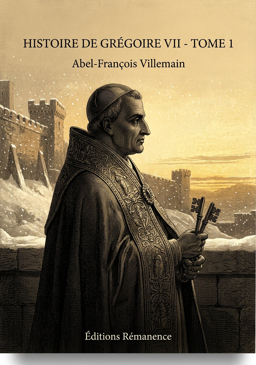 Livre Histoire de Grégoire VII - Tome 1 par Abel-François Villemain - Couverture - Editions Remanence