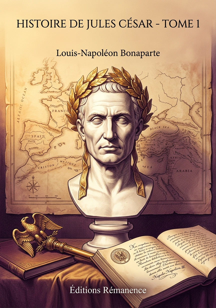 Livre Histoire de Jules César - Tome 1 par Louis-Napoléon Bonaparte - Couverture - Editions Remanence