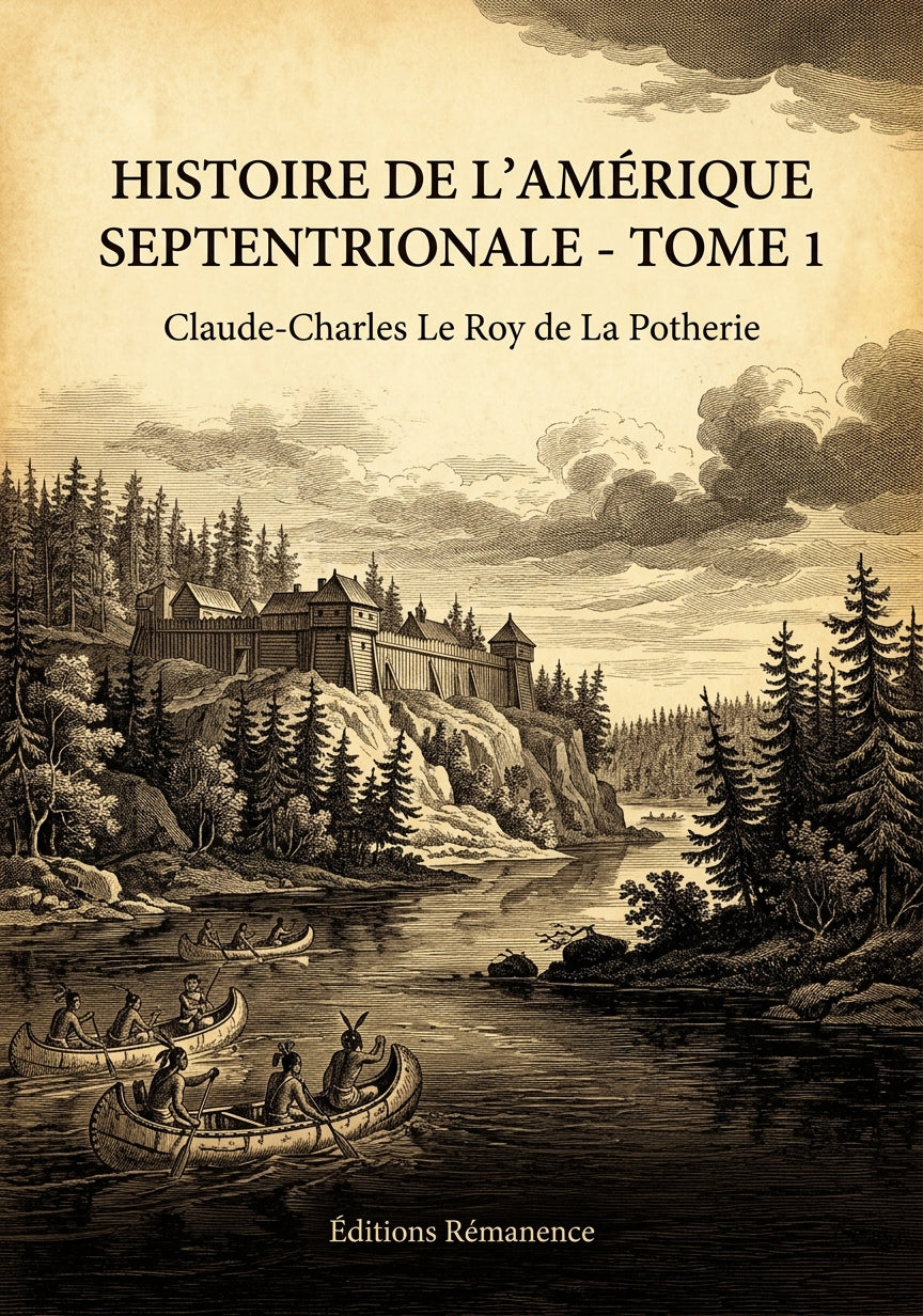 Livre Histoire de l'Amérique septentrionale - Tome 1 par Claude-Charles Le Roy de La Potherie - Couverture - Editions Remanence
