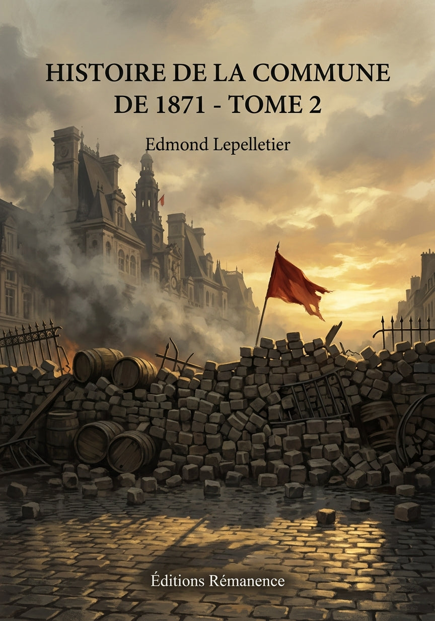 Livre Histoire de la Commune de 1871 - Tome 2 par Edmond Lepelletier - Couverture - Editions Remanence