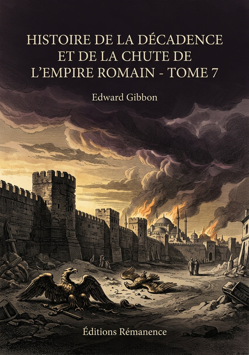 Livre Histoire de la décadence et de la chute de l’Empire romain - Tome 7 par Edward Gibbon - Couverture - Editions Remanence