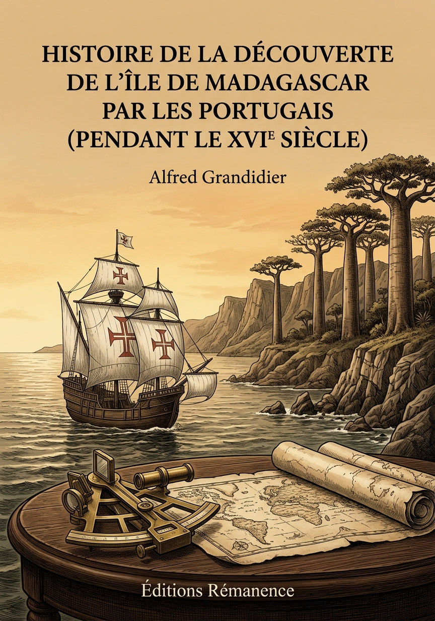 Livre Histoire de la découverte de l’île de Madagascar par les Portugais (pendant le XVIe siècle) par Alfred Grandidier - Couverture - Editions Remanence