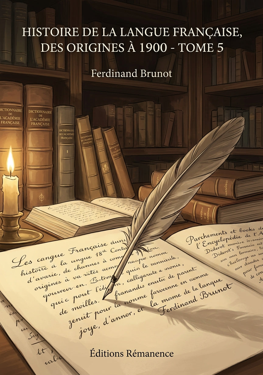 Livre Histoire de la langue française, des origines à 1900 - Tome 5 par Ferdinand Brunot - Couverture - Editions Remanence
