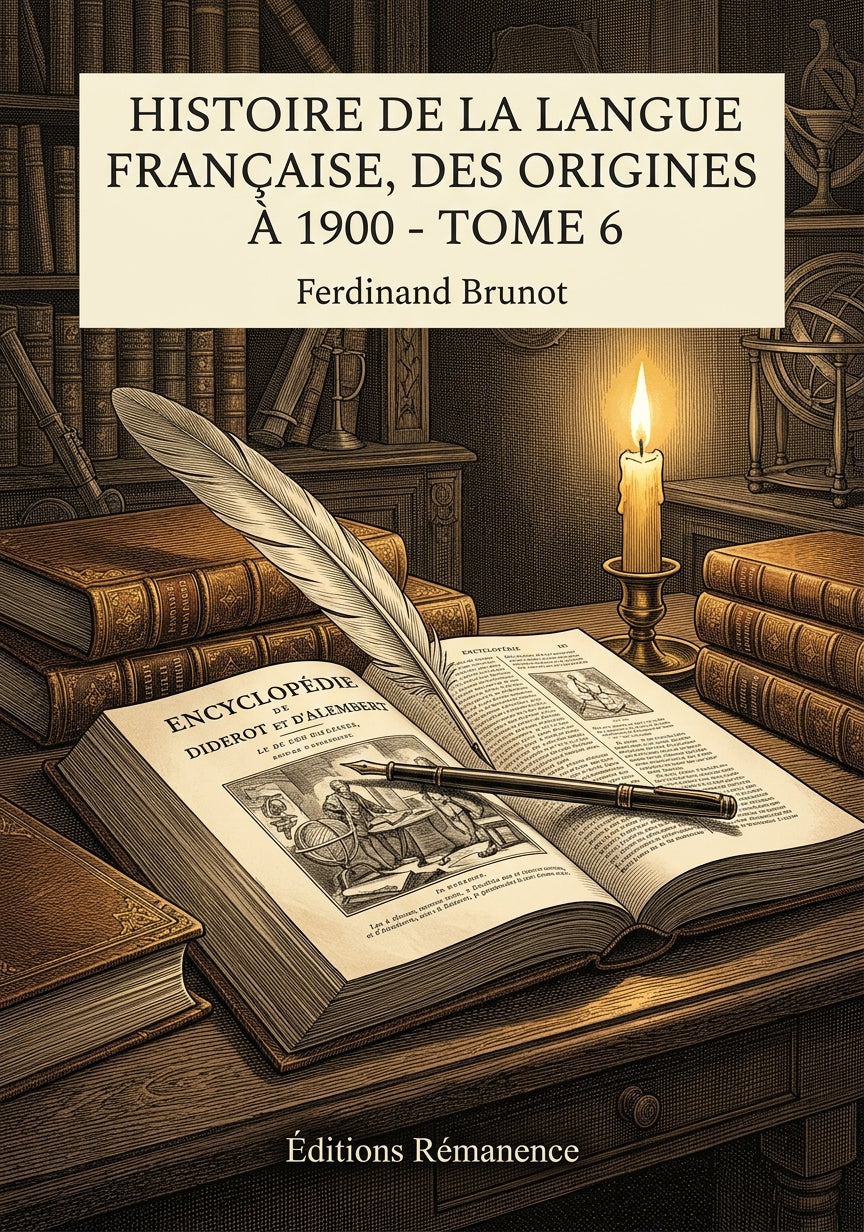 Livre Histoire de la langue française, des origines à 1900 - Tome 6 par Ferdinand Brunot - Couverture - Editions Remanence