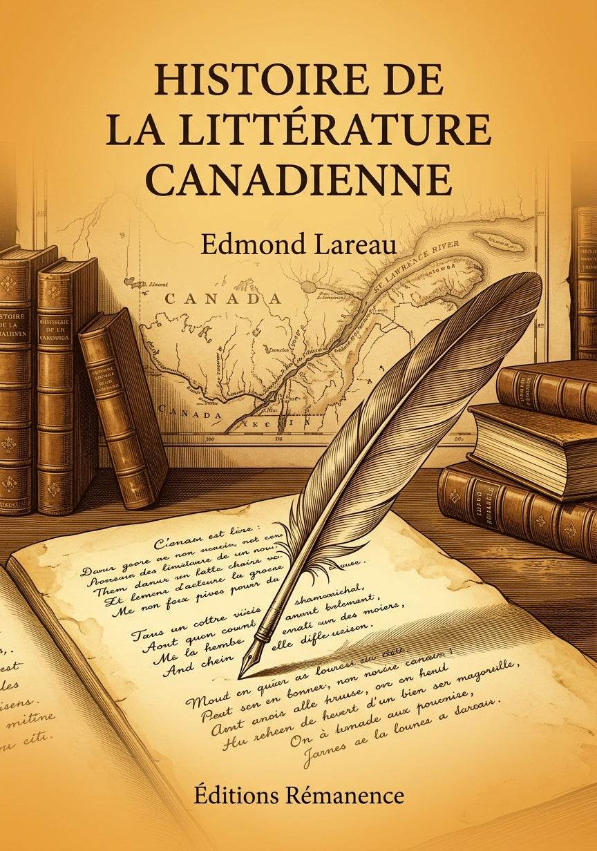 Livre Histoire de la littérature canadienne par Edmond Lareau - Couverture - Editions Remanence