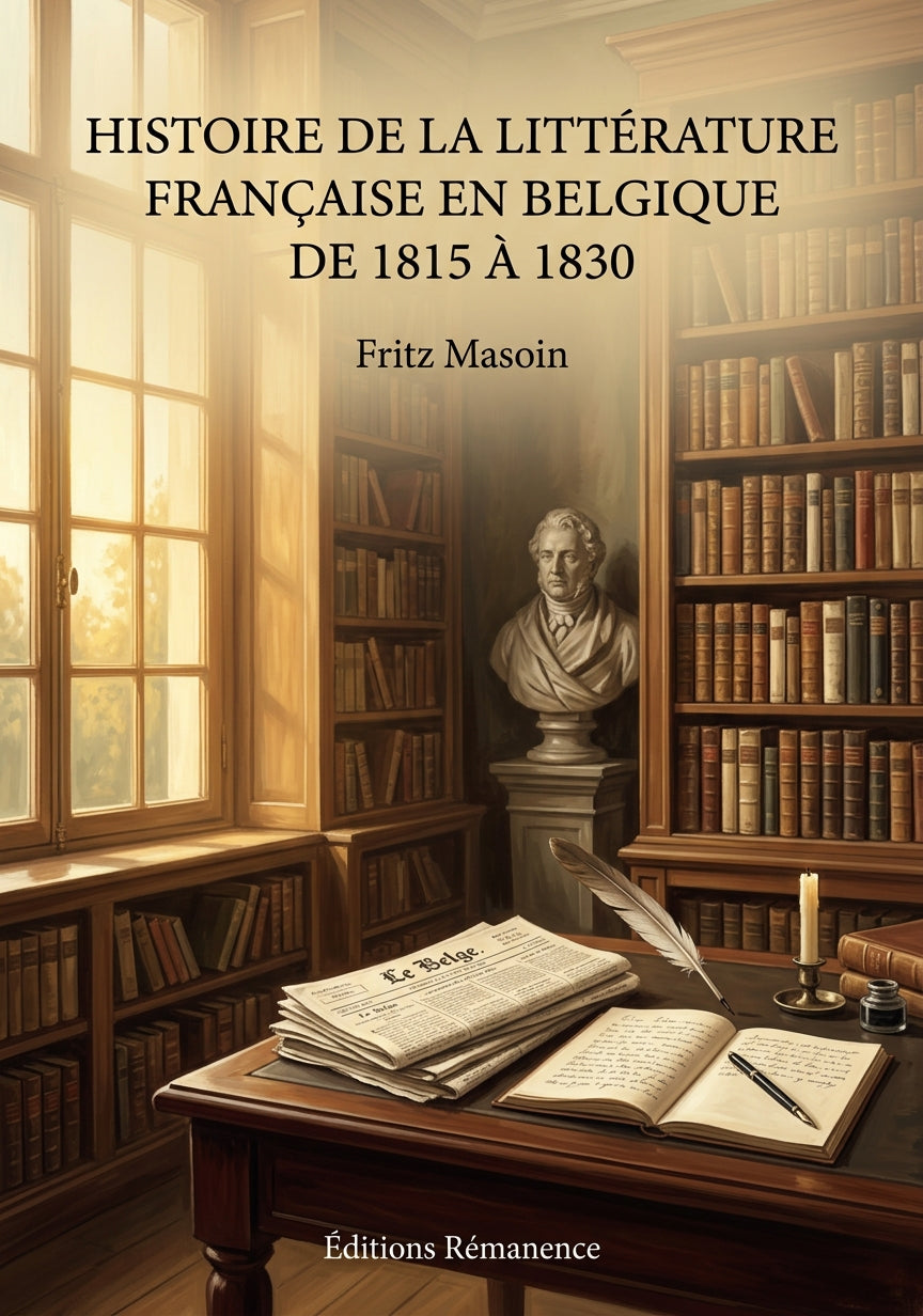 Livre Histoire de la littérature française en Belgique de 1815 à 1830 par Fritz Masoin - Couverture - Editions Remanence