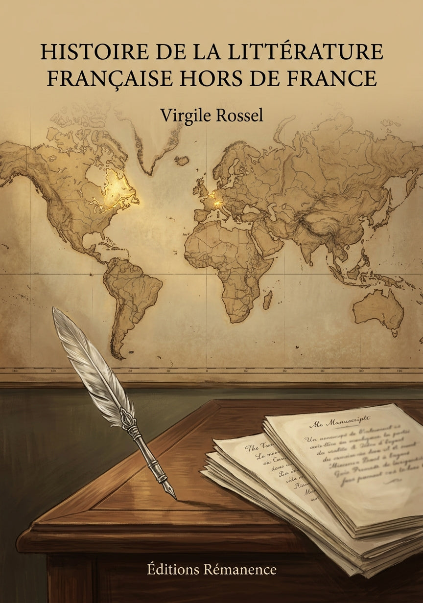 Livre Histoire de la littérature française hors de France par Virgile Rossel - Couverture - Editions Remanence