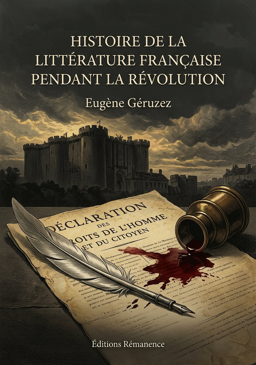 Livre Histoire de la littérature française pendant la Révolution par Eugène Géruzez - Couverture - Editions Remanence