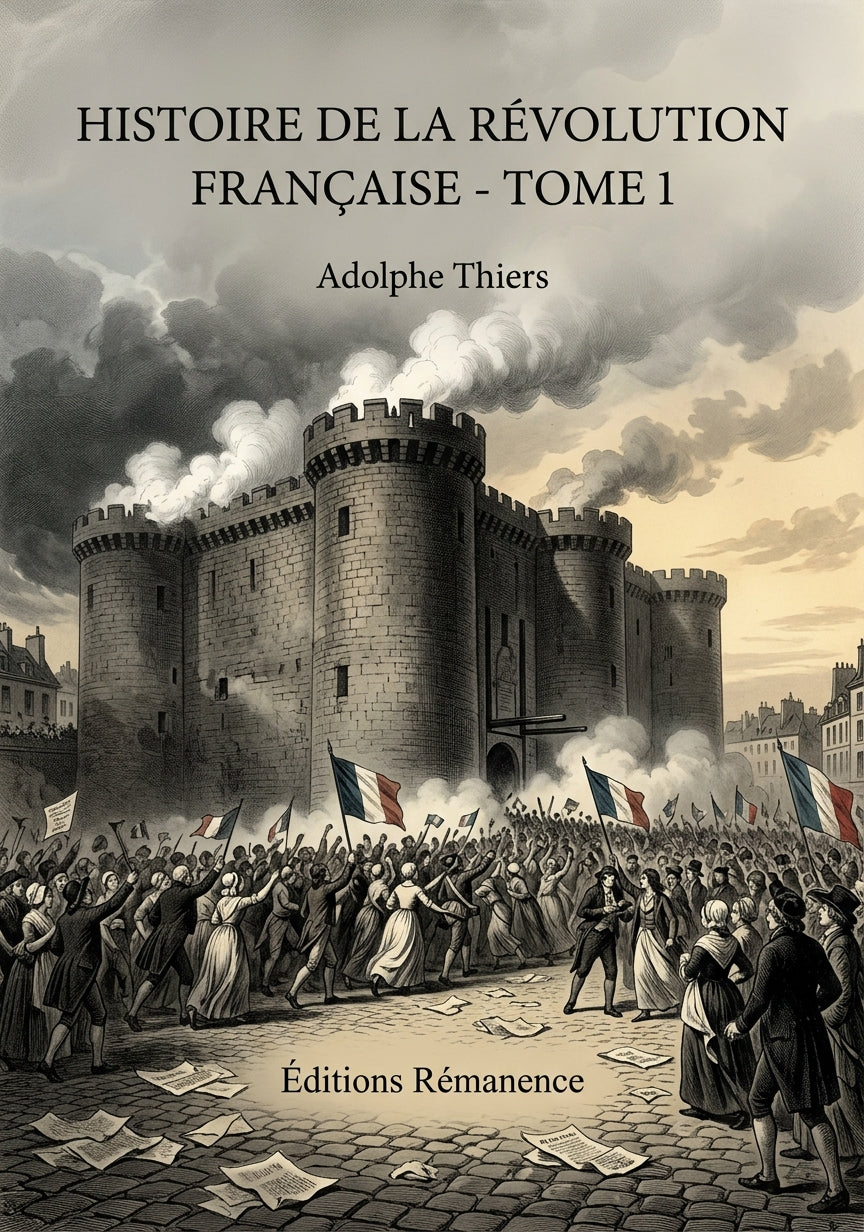 Livre Histoire de la Révolution française - Tome 1 par Adolphe Thiers - Couverture - Editions Remanence