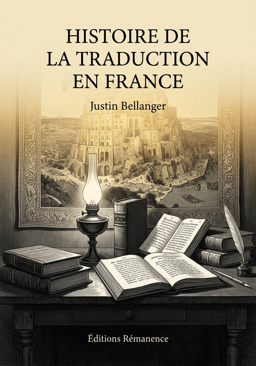 Livre Histoire de la traduction en France par Justin Bellanger - Couverture - Editions Remanence
