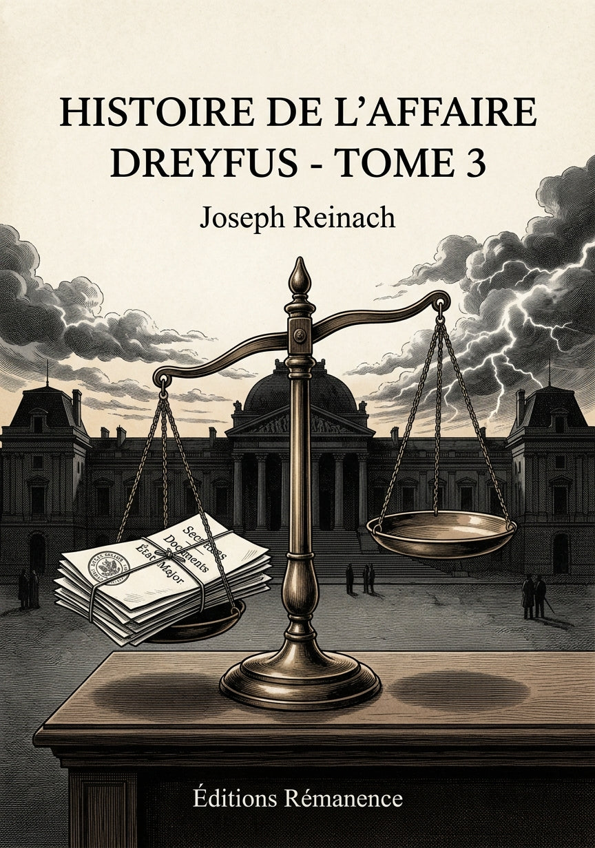 Livre Histoire de l’Affaire Dreyfus - Tome 3 par Joseph Reinach - Couverture - Editions Remanence