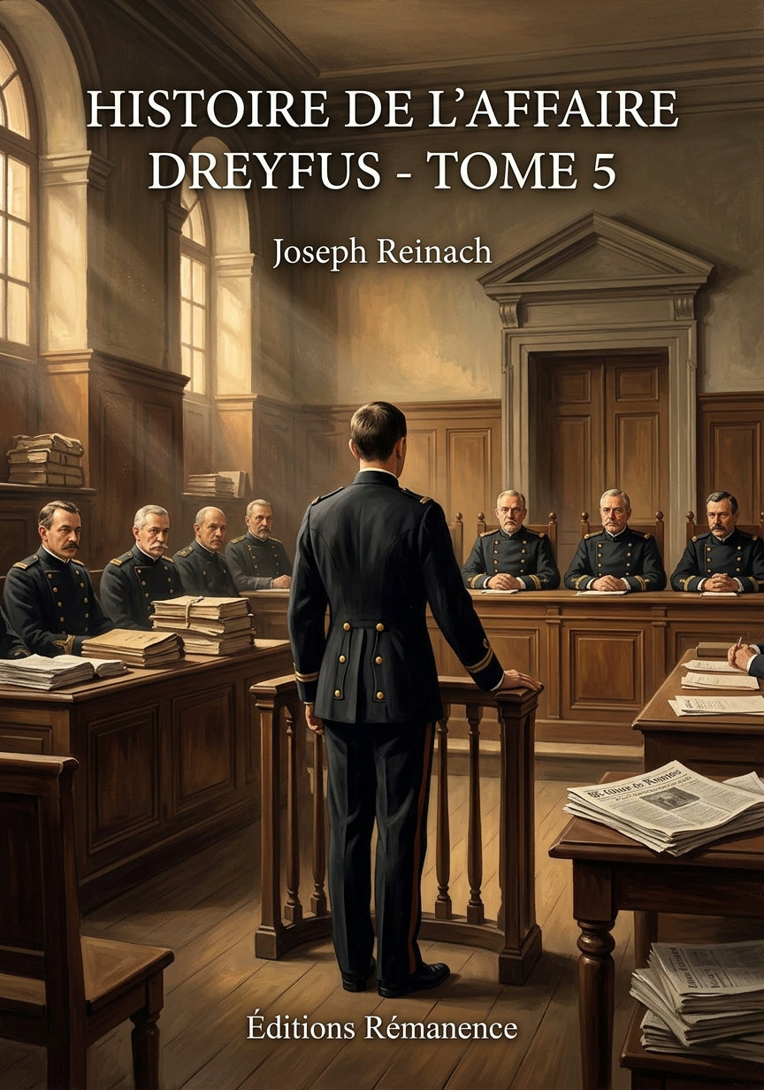 Livre Histoire de l’Affaire Dreyfus - Tome 5 par Joseph Reinach - Couverture - Editions Remanence
