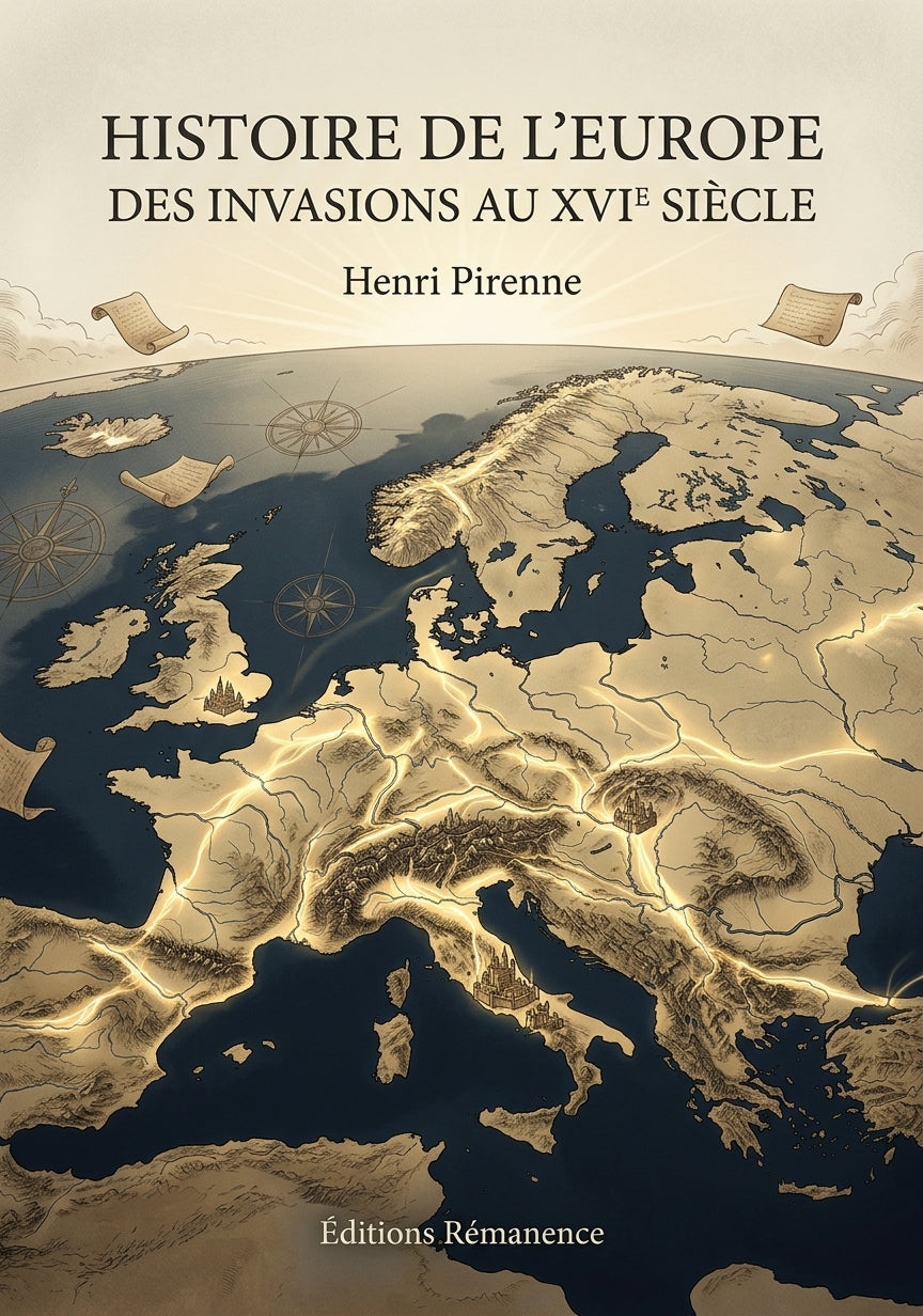 Livre Histoire de l’Europe des invasions au XVIe siècle par Henri Pirenne - Couverture - Editions Remanence