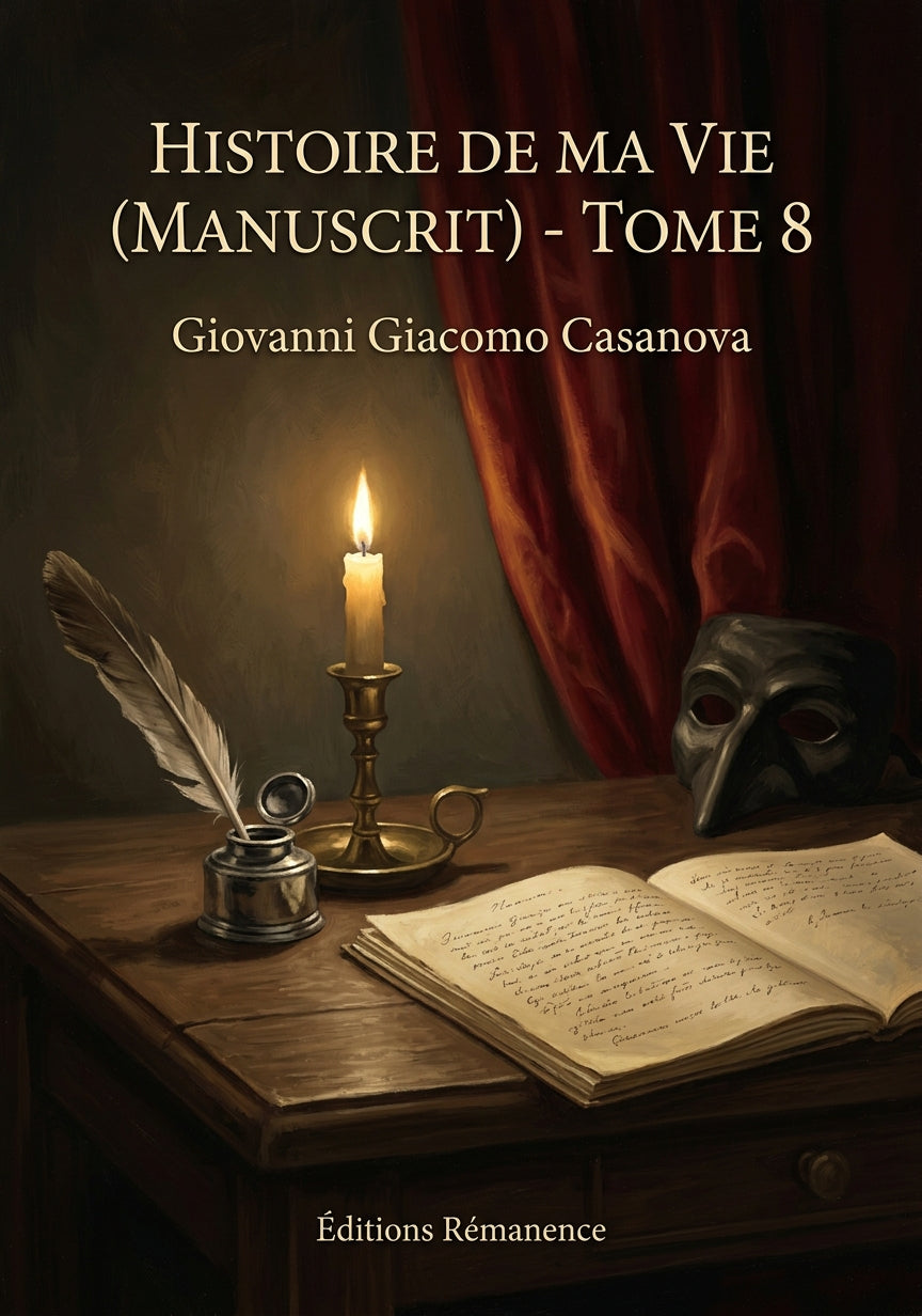 Livre Histoire de ma vie (manuscrit) - Tome 8 par Giovanni Giacomo Casanova - Couverture - Editions Remanence