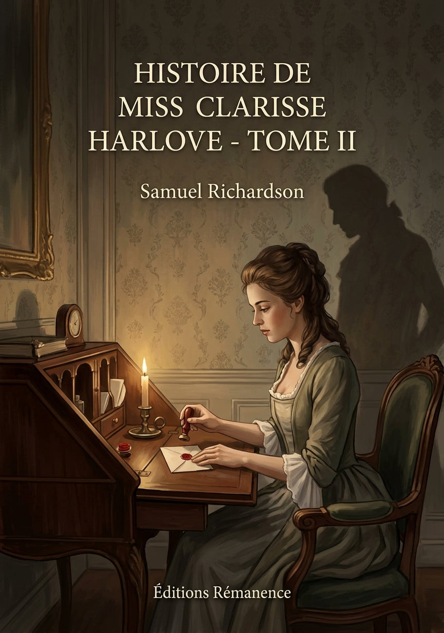 Livre Histoire de Miss Clarisse Harlove - Tome II par Samuel Richardson - Couverture - Editions Remanence