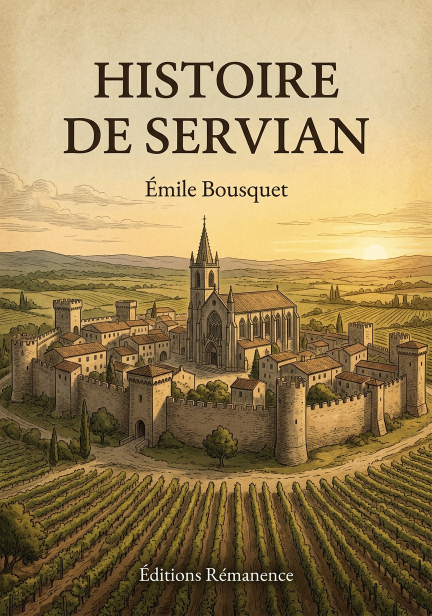 Livre Histoire de Servian par Émile Bousquet - Couverture - Editions Remanence