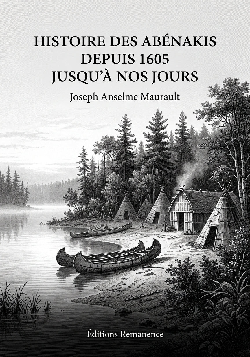 Livre Histoire des Abénakis depuis 1605 jusqu’à nos jours par Joseph Anselme Maurault - Couverture - Editions Remanence