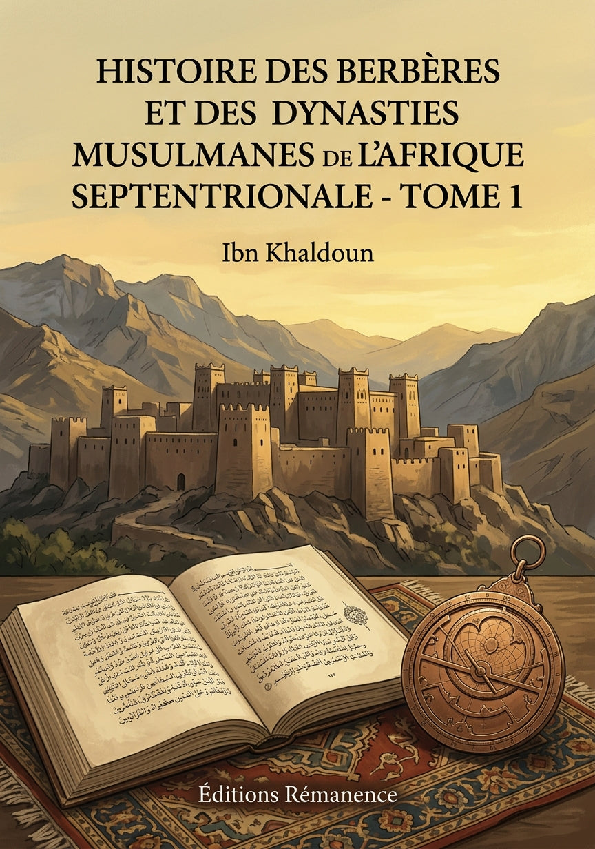 Livre Histoire des Berbères et des dynasties musulmanes de l'Afrique septentrionale - Tome 1 par Ibn Khaldoun - Couverture - Editions Remanence
