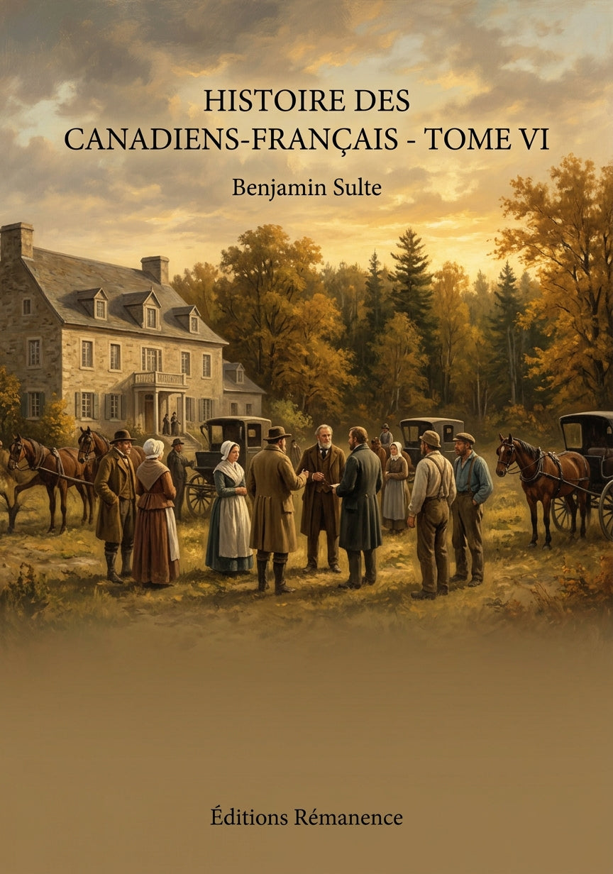 Livre Histoire des Canadiens-français - Tome VI par Benjamin Sulte - Couverture - Editions Remanence