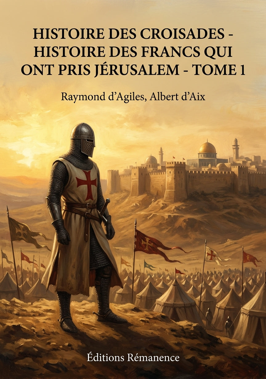 Livre Histoire des Croisades - Histoire des Francs qui ont pris Jérusalem - Tome 1 par Raymond d’Agiles, Albert d’Aix - Couverture - Editions Remanence