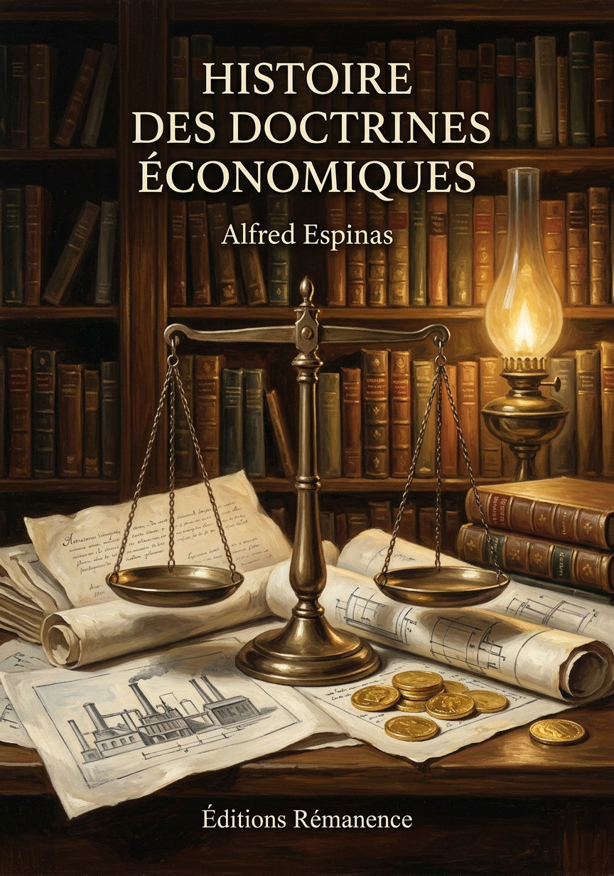 Livre Histoire des doctrines économiques par Alfred Espinas - Couverture - Editions Remanence