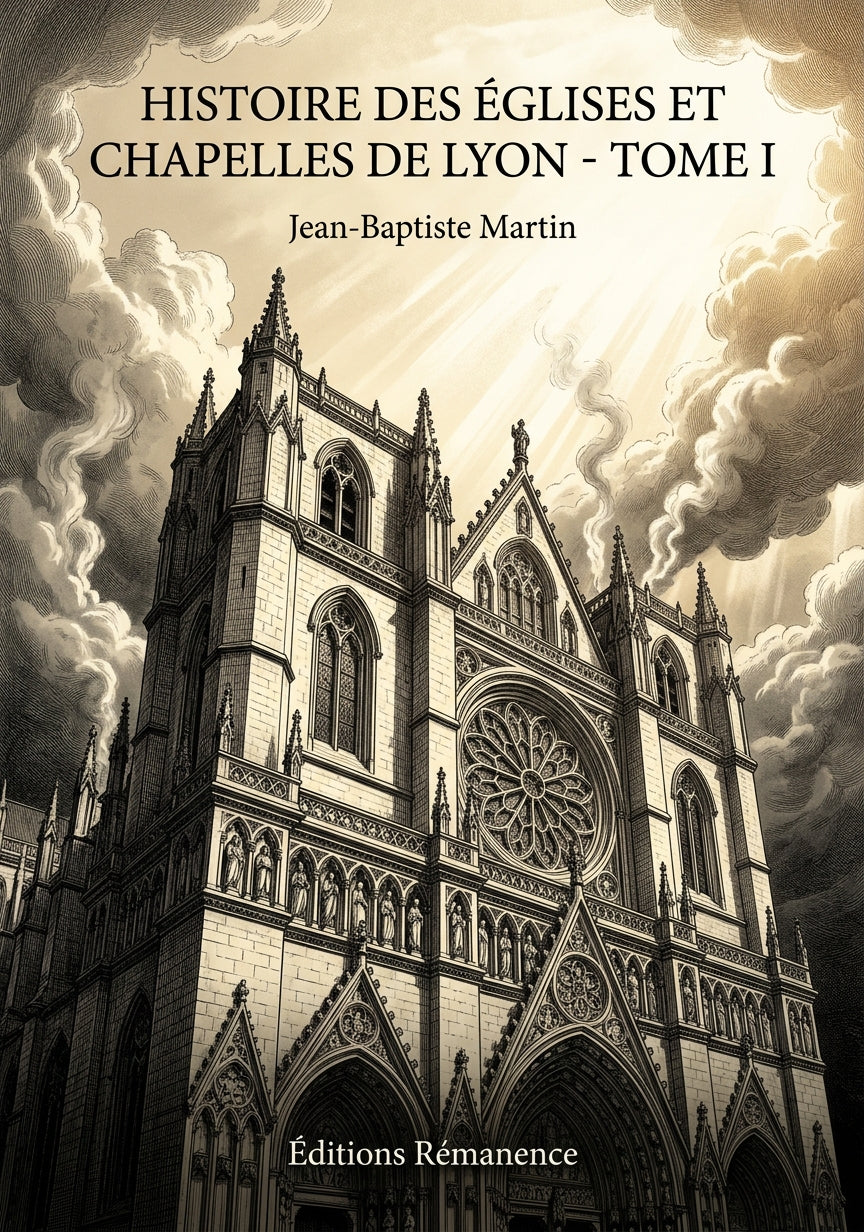 Livre Histoire des églises et chapelles de Lyon - Tome I par Jean-Baptiste Martin - Couverture - Editions Remanence