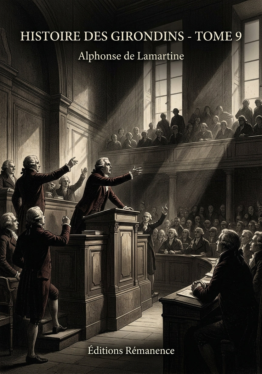 Livre Histoire des Girondins - Tome 9 par Alphonse de Lamartine - Couverture - Editions Remanence