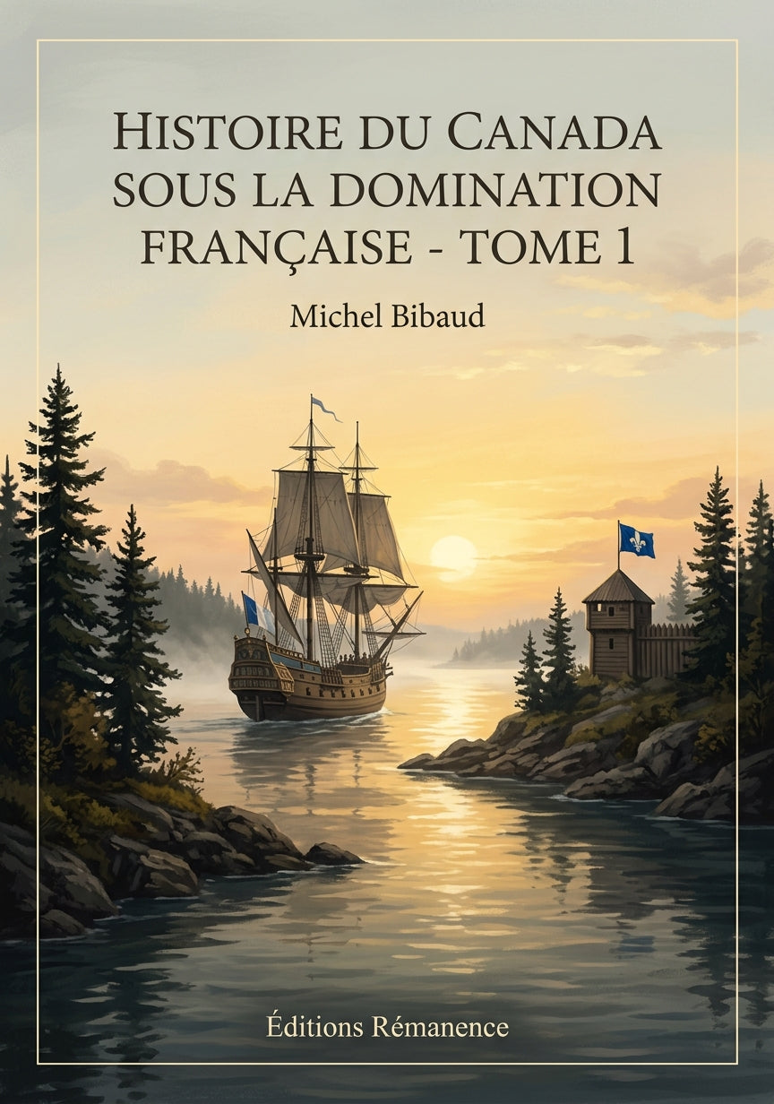 Livre Histoire du Canada sous la domination française - Tome 1 par Michel Bibaud - Couverture - Editions Remanence