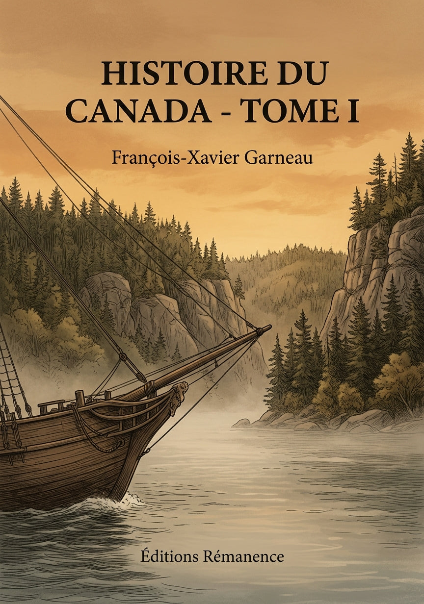 Livre Histoire du Canada - Tome I par François-Xavier Garneau - Couverture - Editions Remanence