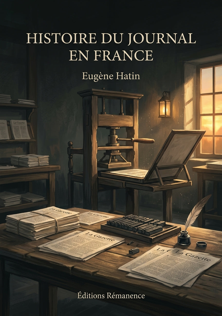 Livre Histoire du journal en France par Eugène Hatin - Couverture - Editions Remanence
