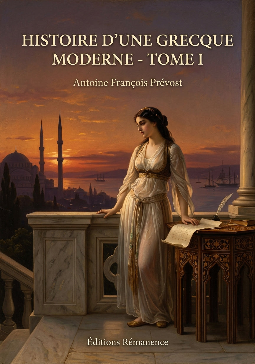 Livre Histoire d’une Grecque moderne - Tome I par Antoine François Prévost - Couverture - Editions Remanence