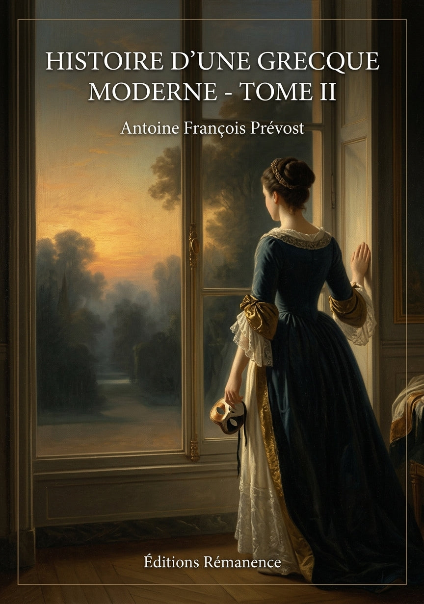 Livre Histoire d’une Grecque moderne - Tome II par Antoine François Prévost - Couverture - Editions Remanence