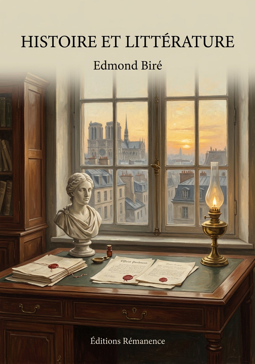 Livre Histoire et Littérature par Edmond Biré - Couverture - Editions Remanence