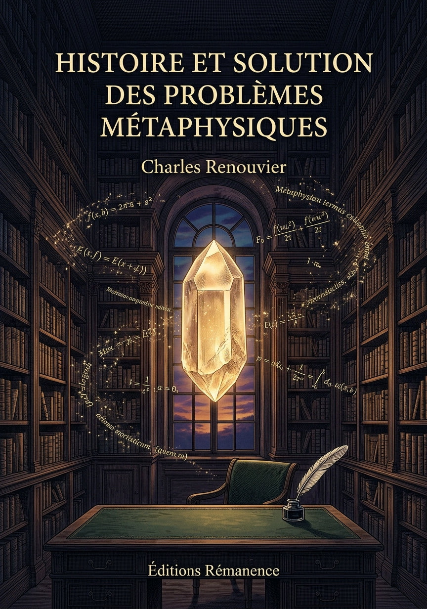 Livre Histoire et solution des problèmes métaphysiques par Charles Renouvier - Couverture - Editions Remanence
