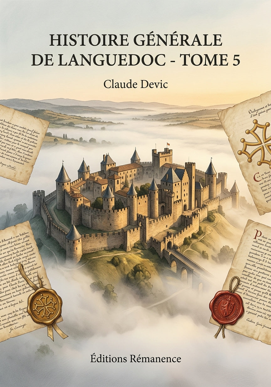 Livre Histoire générale de Languedoc - Tome 5 par Claude Devic - Couverture - Editions Remanence