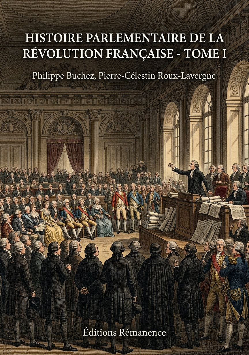 Livre Histoire parlementaire de la Révolution française - Tome I par Philippe Buchez, Pierre-Célestin Roux-Lavergne - Couverture - Editions Remanence