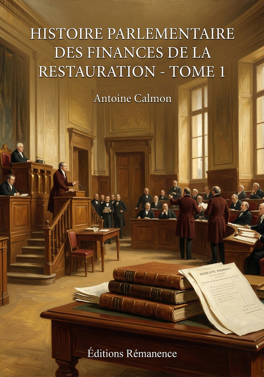 Livre Histoire parlementaire des finances de la Restauration - Tome 1 par Antoine Calmon - Couverture - Editions Remanence
